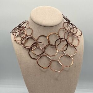 Premier Designs Haute Spot Copper Circle Statement Neckline New